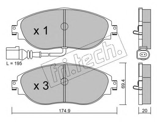 3C0698151E,VW 3C0698151E Brake Pad Set, disc brake for VW