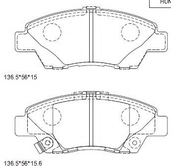 45022TF2J00,HONDA 45022-TF2-J00 Brake Pad Set, disc brake for HONDA