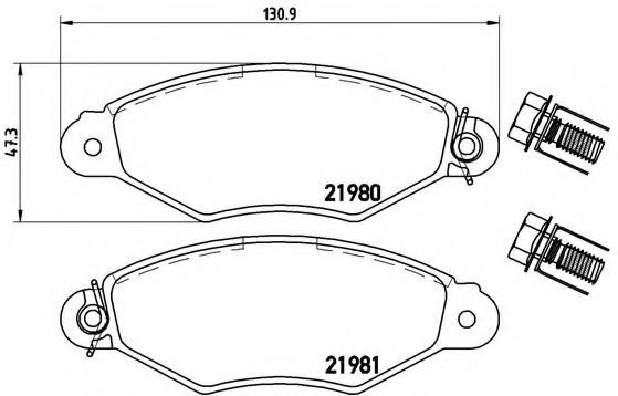 ATE 13.0460-3977.2 Kit pastiglie freni predisposto per