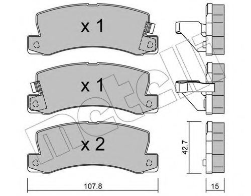 LP1071,DELPHI LP 1071 Brake Pad Set, disc brake for DELPHI