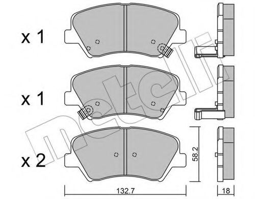 581011RA01,KIA 58101-1RA01 Brake Pad Set, disc brake for KIA