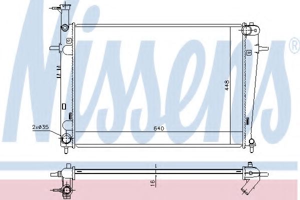 253102E100,HYUNDAI 253102E100 Radiator, engine cooling for HYUNDAI