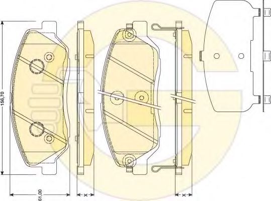 581012PA70,KIA 581012PA70 Brake Pad Set, disc brake for KIA