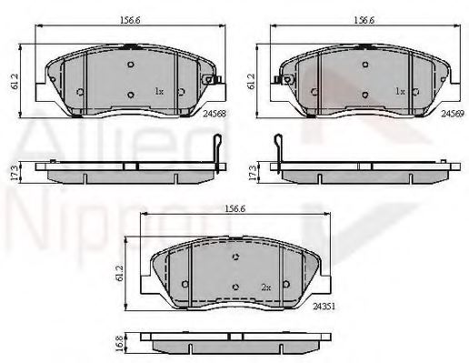 581012PA70,KIA 581012PA70 Brake Pad Set, disc brake for KIA