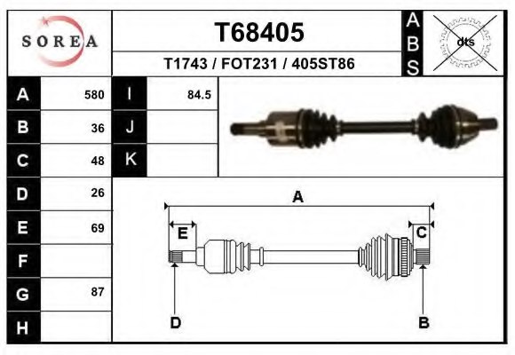 1437541,FORD 1437541 Joint Kit, drive shaft for FORD