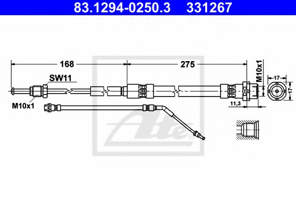 34306774341,BMW 34 30 6 774 341 Brake Hose for BMW