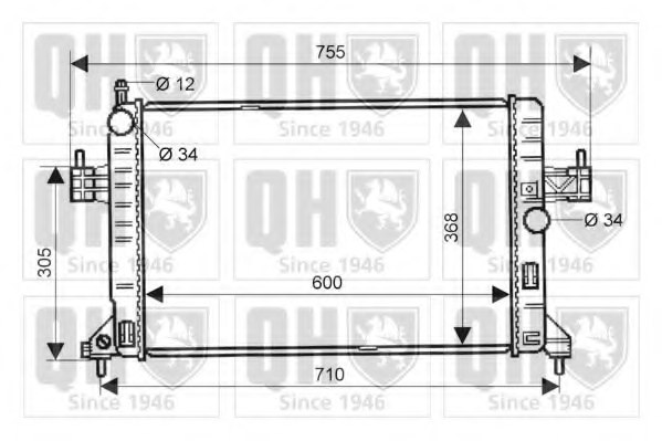 1300233,OPEL 1300233 Radiator, engine cooling for OPEL