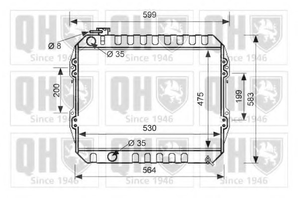 164005B500,TOYOT 164005B500 Radiator, engine cooling for TOYOT