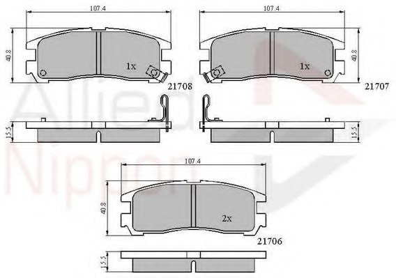 7272D383,FMSI 7272-D383 Brake Pad Set, disc brake for FMSI