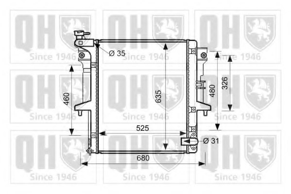 1350A182,MITSUBISHI 1350A182 Radiator, engine cooling for MITSUBISHI