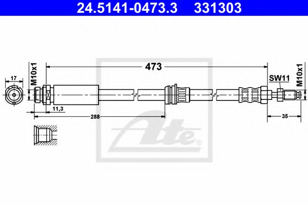 1201141,FORD 1201141 Brake Hose for FORD