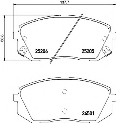 581012SA70,KIA 58101-2SA70 Brake Pad Set, disc brake for KIA