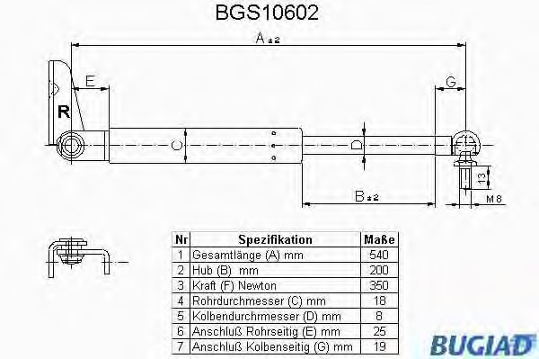 8ab5626 Mazda 8ab5 62 6 Gas Spring Boot Cargo Area For Mazda