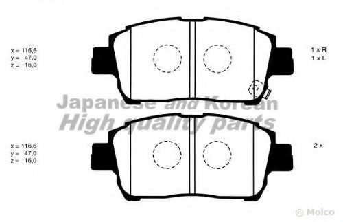 0446517100,TOYOT 04465-17100 Brake Pad Set, disc brake for TOYOT