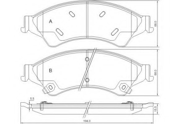 1723538,FORD USA 1723538 Brake Pad Set, disc brake for FORD USA