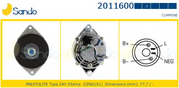 4094998,CUMM 4094998 Alternator for CUMM