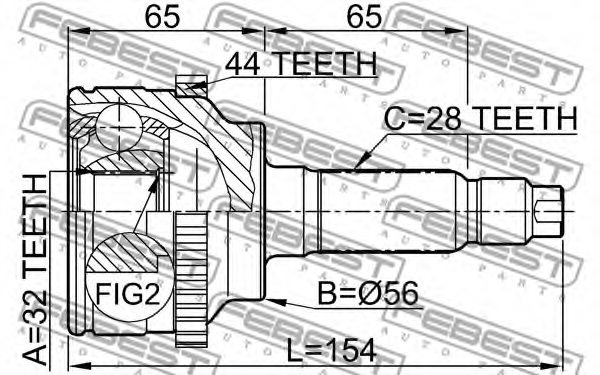 G56525500B,FORD G565-25-500B Joint Kit, drive shaft for FORD