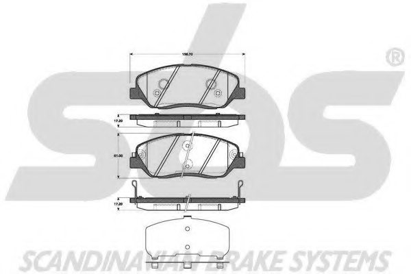 581012PA70,KIA 581012PA70 Brake Pad Set, disc brake for KIA