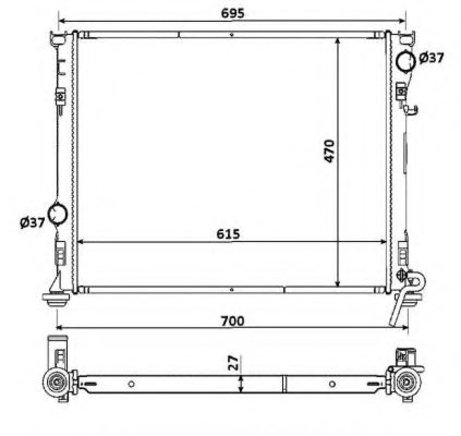 05170742AA,CHRYS 05170742AA Radiator, engine cooling for CHRYS