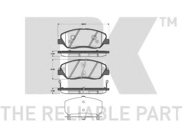 581012PA70,KIA 581012PA70 Brake Pad Set, disc brake for KIA