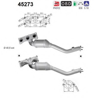 18407530553,BMW 18407530553 Catalytic Converter for BMW