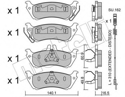 1634200520,MERCE 163 420 05 20 Brake Pad Set, disc brake for MERCE