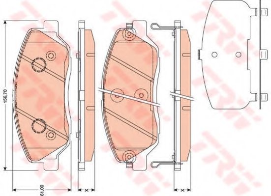 581012PA70,KIA 581012PA70 Brake Pad Set, disc brake for KIA