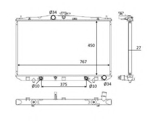 160410P220,TOYOT 160410P220 Radiator, engine cooling for TOYOT