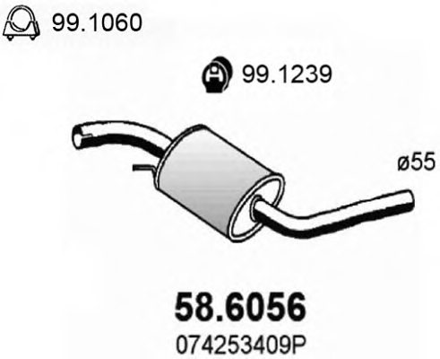Silencieux Central Bosal 281-475 - Compatible VW Transporter T4, California - 10