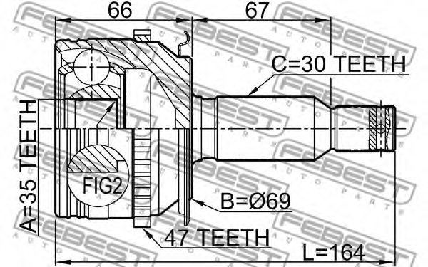 3815A181,MITSUBISHI 3815A181 Joint, drive shaft for MITSUBISHI