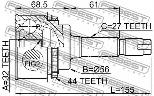 28393FE000,SUBAR 28393-FE000 Joint, drive shaft for SUBAR