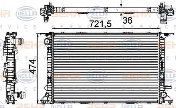 8K0121251H,AUDI 8K0121251H Radiator, engine cooling for AUDI