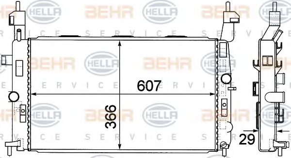 BEHR HELLA Radiatore Raffreddamento Motore 430x413x26 Mm - Sostituzione Auto