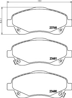 0446505190,TOYOTA 0446505190 Brake Pad Set, disc brake for TOYOTA