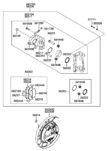 OE 582303K000 Brake Caliper