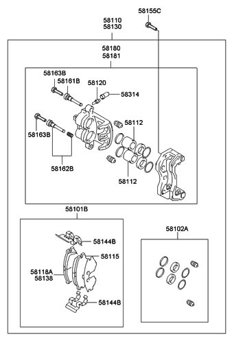 OE 581104F000 Brake Caliper