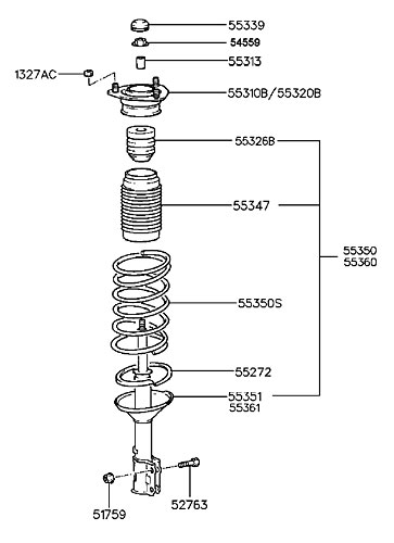 553512D100,HYUNDAI 553512D100 Shock Absorber for HYUNDAI