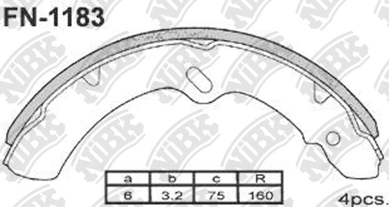 NIBK FN1183 Brake Shoe