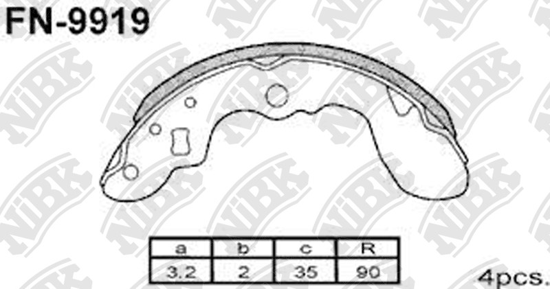 NIBK FN9919 Brake Shoe