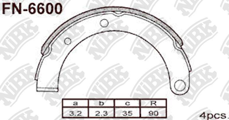 NIBK FN6600 Brake Shoe