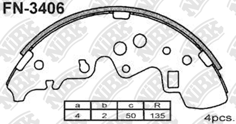 NIBK FN3406 Brake Shoe