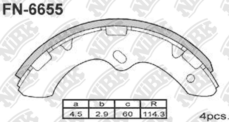 NIBK FN6655 Brake Shoe