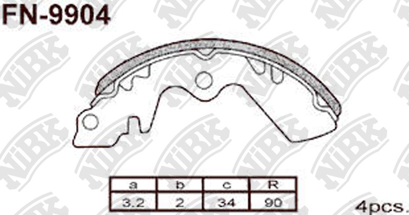 NIBK FN9904 Brake Shoe