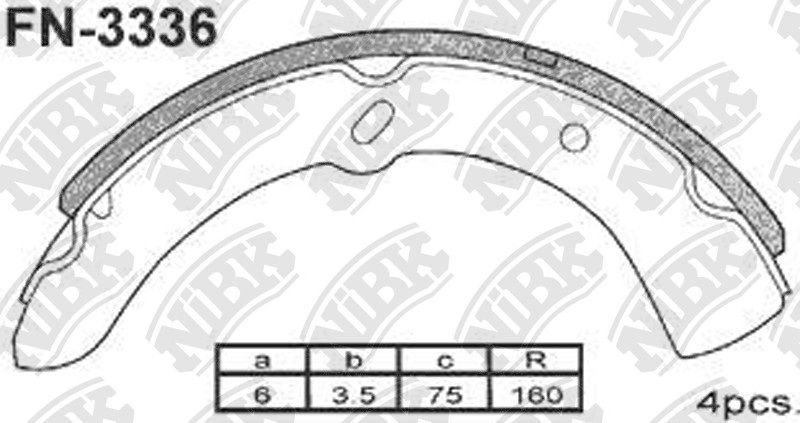 NIBK FN3336 Brake Shoe