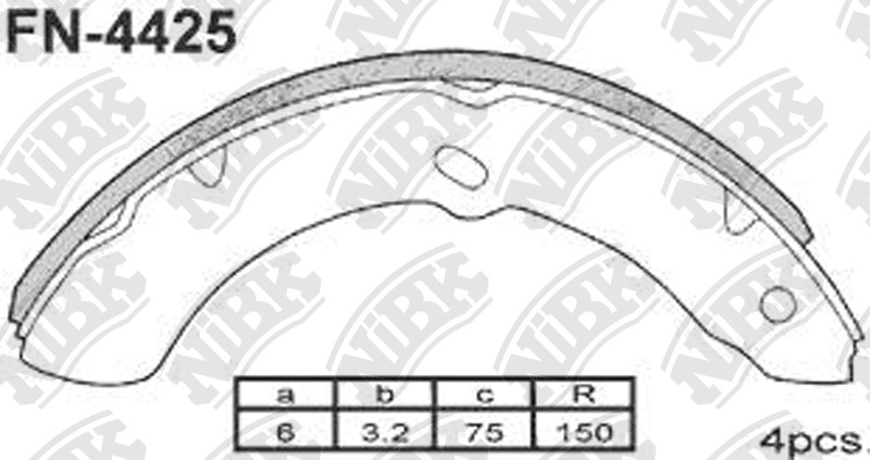 NIBK FN4425 Brake Shoe