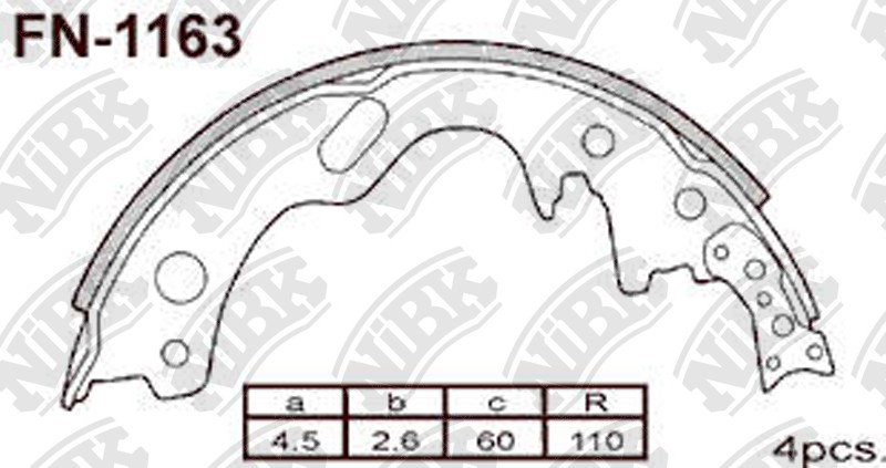 NIBK FN1163 Brake Shoe