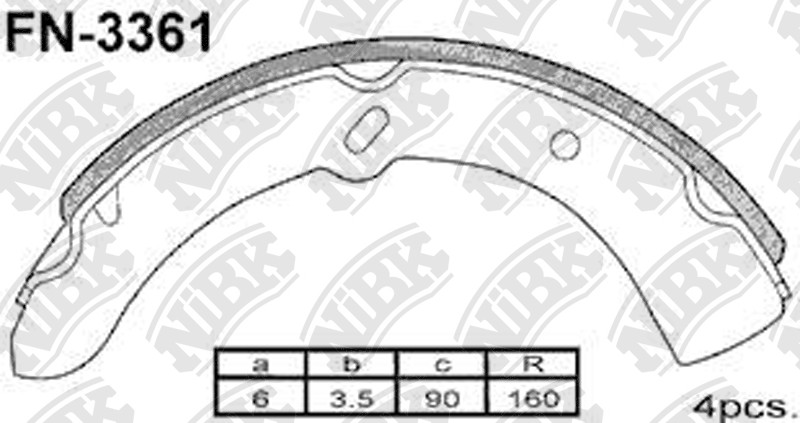 NIBK FN3361 Brake Shoe