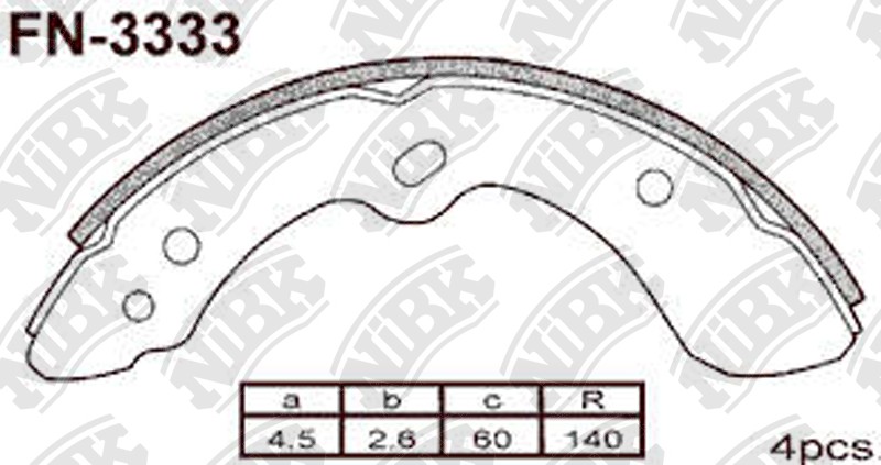 NIBK FN3333 Brake Shoe