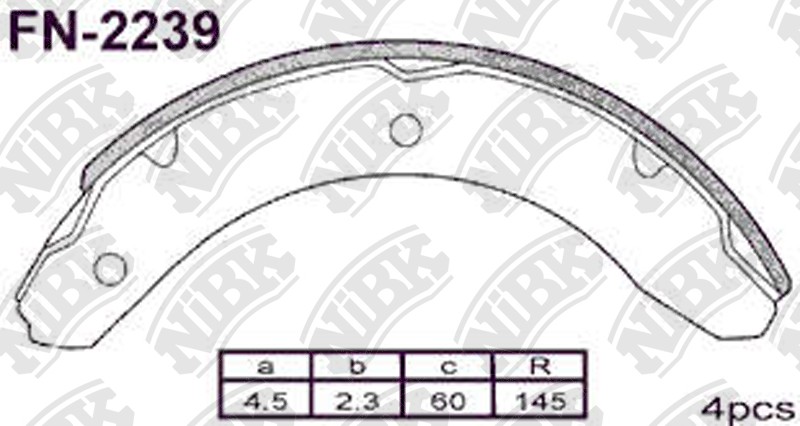 NIBK FN2239 Brake Shoe