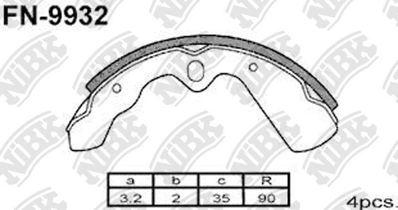 NIBK FN9932 Brake Shoe